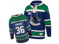 Men Old Time Hockey Vancouver Canucks #36 Jannik Hansen Premier Blue Sawyer Hooded Sweatshirt