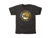 Men Philadelphia 76ers Gold Collection Tri-Blend T-Shirt Black