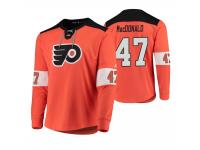 Men Philadelphia Flyers Andrew MacDonald #47 Platinum Orange Jersey