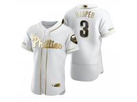 Men Philadelphia Phillies Bryce Harper Nike White Golden Edition Jersey