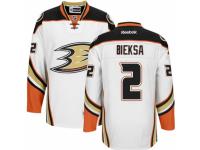 Men Reebok Anaheim Ducks #2 Kevin Bieksa Premier White Away NHL Jersey