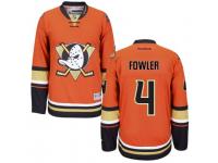 Men Reebok Anaheim Ducks #4 Cam Fowler Premier Orange Third NHL Jersey