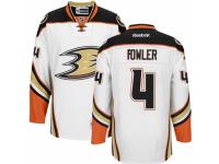 Men Reebok Anaheim Ducks #4 Cam Fowler Premier White Away NHL Jersey
