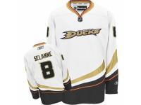Men Reebok Anaheim Ducks #8 Teemu Selanne Premier White Away NHL Jersey