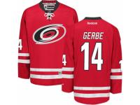 Men Reebok Carolina Hurricanes #14 Nathan Gerbe Premier Red Home NHL Jersey