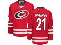 Men Reebok Carolina Hurricanes #21 James Wisniewski Premier Red Home NHL Jersey