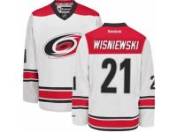 Men Reebok Carolina Hurricanes #21 James Wisniewski Premier White Away NHL Jersey