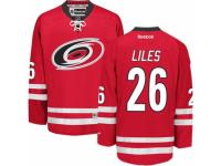 Men Reebok Carolina Hurricanes #26 John-Michael Liles Premier Red Home NHL Jersey