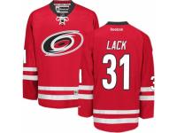 Men Reebok Carolina Hurricanes #31 Eddie Lack Premier Red Home NHL Jersey