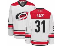 Men Reebok Carolina Hurricanes #31 Eddie Lack Premier White Away NHL Jersey
