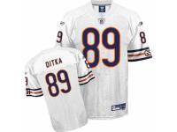 Men Reebok Chicago Bears #89 Mike Ditka White Authentic Throwback NFL Jersey