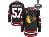 Men Reebok Chicago Blackhawks #57 Trevor Van Riemsdyk Premier Black 2014 Stadium Series 2015 Stanley Cup Patch NHL Jersey