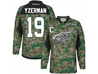 Men Reebok Detroit Red Wings #19 Steve Yzerman Camo Veterans Day Practice NHL Jersey