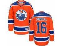 Men Reebok Edmonton Oilers #16 Teddy Purcell Premier Orange Third NHL Jersey