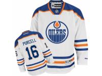 Men Reebok Edmonton Oilers #16 Teddy Purcell Premier White Away NHL Jersey