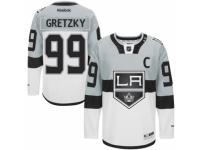 Men Reebok Los Angeles Kings #99 Wayne Gretzky Premier White-Grey 2015 Stadium Series NHL Jersey