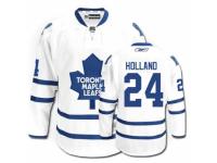 Men Reebok Toronto Maple Leafs #24 Peter Holland Premier White Away NHL Jersey