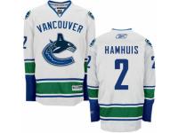 Men Reebok Vancouver Canucks #2 Dan Hamhuis Premier White Away NHL Jersey