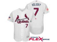 Men St. Louis Cardinals #7 Matt Holliday White Stars & Stripes 2016 Independence Day Flex Base Jersey