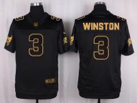 Men Tampa Bay Buccaneers #3 Jameis Winston Pro Line Black Gold Collection Jersey