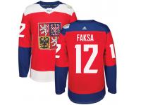 Men Team Czech Republic #12 Radek Faksa 2016 World Cup of Hockey Red Adidas Jerseys