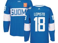 Men Team Finland #18 Sami Lepisto 2016 World Cup of Hockey Blue Adidas Jerseys