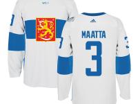 Men Team Finland #3 Olli Maatta 2016 World Cup of Hockey White Adidas Jerseys