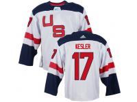 Men Team USA #17 Ryan Kesler 2016 World Cup of Hockey White Jerseys