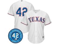 Men Texas Rangers #42 Jackie Robinson Majestic White Cool Base Jersey
