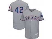 Men Texas Rangers Jackie Robinson #42 Gray Commemorative Flex Base Jersey