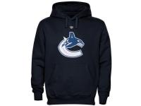 Men Vancouver Canucks Old Time Hockey Big Logo with Crest Pullover Hoodie C Navy Blue