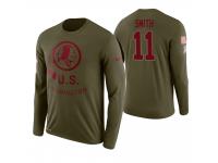 Men Washington Redskins #11 Alex Smith 2018 Salute to Service Long Sleeve Olive T-Shirt