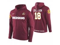Men Washington Redskins #18 Josh Doctson Burgundy Circuit Wordmark Pullover Hoodie