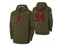 Men Washington Redskins #94 Preston Smith Olive 2018 Salute to Service Pullover Hoodie