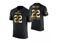 Men Washington Redskins Deshazor Everett #22 Metall Dark Golden Special Limited Edition With Message T-Shirt