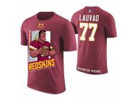 Men Washington Redskins Shawn Lauvao #77 Burgundy Cartoon And Comic Artistic Painting T-Shirt