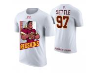 Men Washington Redskins Tim Settle #97 White Cartoon And Comic Artistic Painting T-Shirt