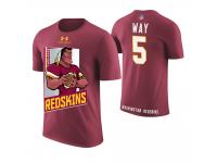 Men Washington Redskins Tress Way #5 Burgundy Cartoon And Comic Artistic Painting T-Shirt