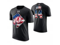 Men Washington Redskins Trey Quinn #14 Stars and Stripes 2018 Independence Day American Flag T-Shirt
