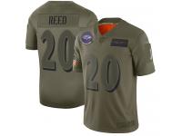 Men's #20 Limited Ed Reed Black Football Jersey Baltimore Ravens 2019 Salute to Service