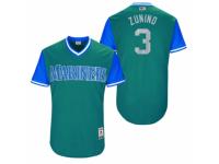 Men's 2017 Little League World Series Seattle Mariners Mike Zunino #3 Zunino Aqua Jersey