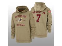 Men's 2019 Salute to Service Dwayne Haskins Jr. Redskins Tan Sideline Therma Hoodie Washington Redskins