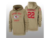 Men's 2019 Salute to Service Juan Thornhill Chiefs Tan Sideline Therma Hoodie Kansas City Chiefs