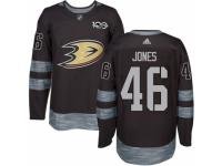 Men's Adidas Anaheim Ducks #46 Max Jones Premier Black 1917-2017 100th Anniversary NHL Jersey