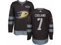Men's Adidas Anaheim Ducks #7 Andrew Cogliano Premier Black 1917-2017 100th Anniversary NHL Jersey