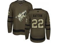 Men's Adidas Barrett Hayton Authentic Green NHL Jersey Arizona Coyotes #22 Salute to Service