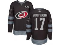 Men's Adidas Carolina Hurricanes #17 Rod Brind'Amour Black Authentic 1917-2017 100th Anniversary NHL Jersey