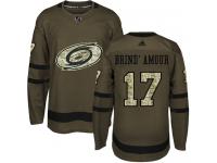 Men's Adidas Carolina Hurricanes #17 Rod Brind'Amour Green Authentic Salute to Service NHL Jersey