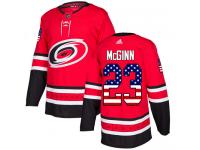 Men's Adidas Carolina Hurricanes #23 Brock McGinn Red Authentic USA Flag Fashion NHL Jersey