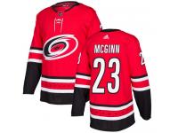 Men's Adidas Carolina Hurricanes #23 Brock McGinn Red Home Authentic NHL Jersey